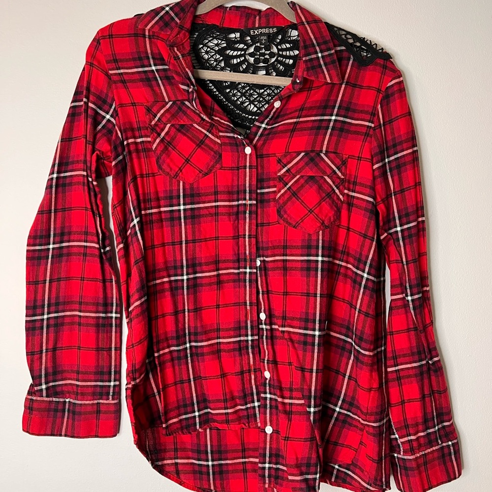 Red/Black Express Lace Flannel